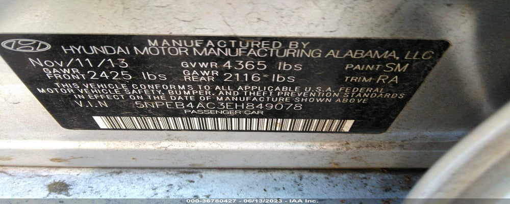 5NPEB4AC3EH849078 2014 HYUNDAI SONATA photo no. 9