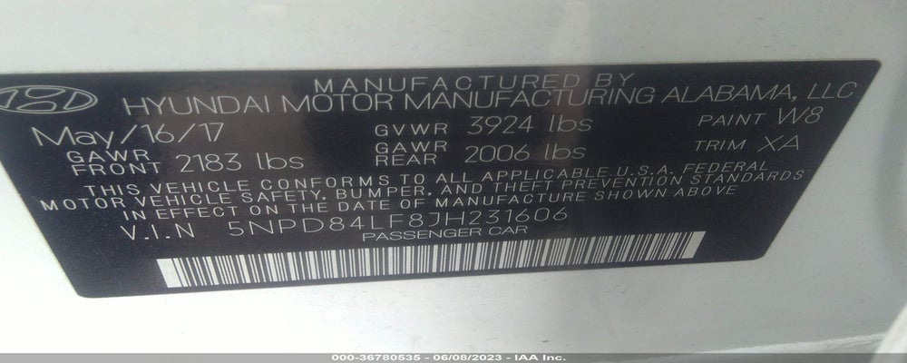 5NPD84LF8JH231606 2018 HYUNDAI ELANTRA photo no. 9