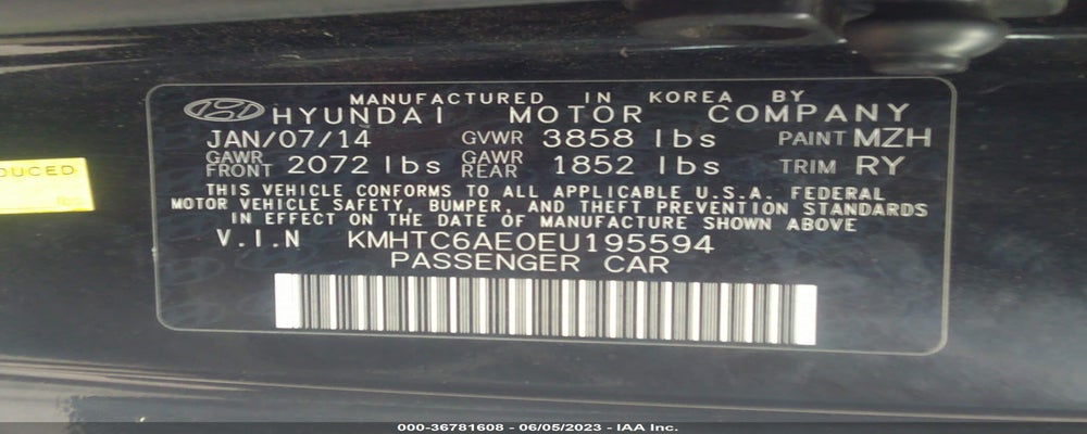 KMHTC6AE0EU195594 2014 HYUNDAI VELOSTER photo no. 9
