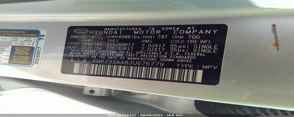 KM8J33A48JU676779 2018 HYUNDAI TUCSON photo no. 9