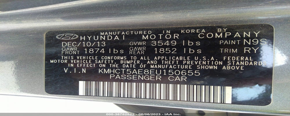 KMHCT5AE8EU150655 2014 HYUNDAI ACCENT photo no. 9