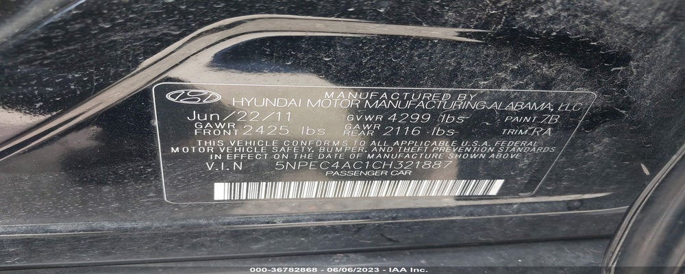 5NPEC4AC1CH321887 2012 HYUNDAI SONATA photo no. 9