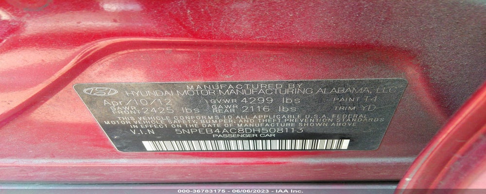 5NPEB4AC8DH508113 2013 HYUNDAI SONATA photo no. 9