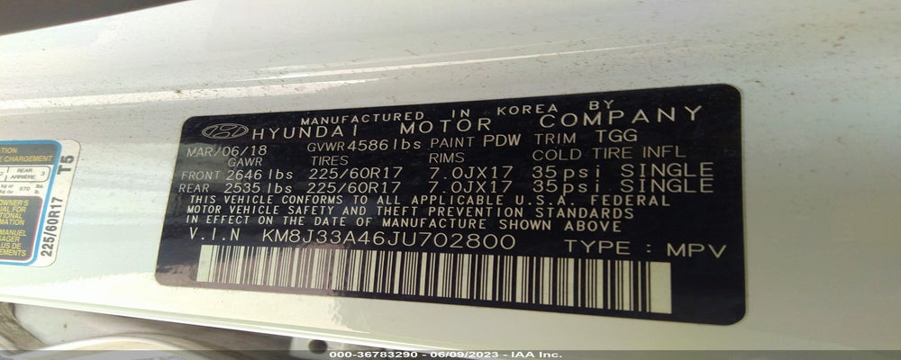 KM8J33A46JU702800 2018 HYUNDAI TUCSON photo no. 9