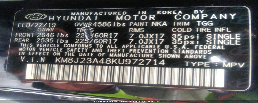 KM8J23A48KU972714 2019 HYUNDAI TUCSON photo no. 9