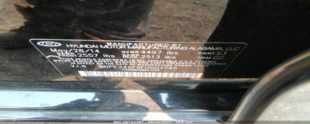 5NPE24AF9FH007745 2015 HYUNDAI SONATA photo no. 9