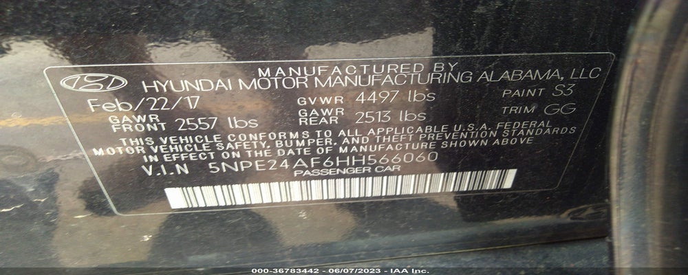 5NPE24AF6HH566060 2017 HYUNDAI SONATA photo no. 9