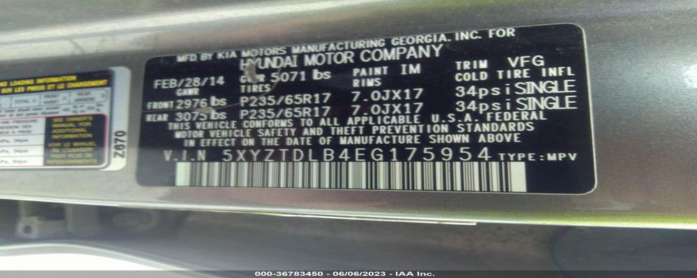 5XYZTDLB4EG175954 2014 HYUNDAI SANTA FE SPORT photo no. 9