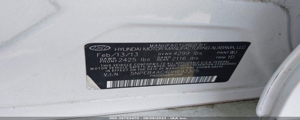 5NPEB4AC4DH693325 2013 HYUNDAI SONATA photo no. 9