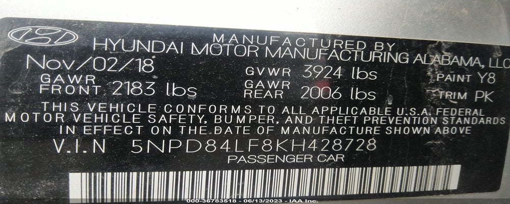5NPD84LF8KH428728 2019 HYUNDAI ELANTRA photo no. 9