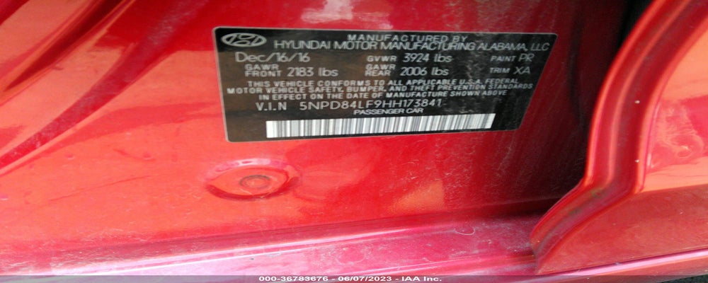 5NPD84LF9HH173841 2017 HYUNDAI ELANTRA photo no. 9
