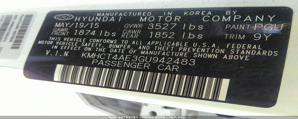 KMHCT4AE3GU942483 2016 HYUNDAI ACCENT photo no. 9