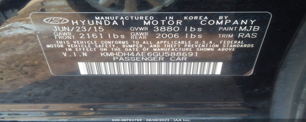 KMHDH4AE6GU588691 2016 HYUNDAI ELANTRA photo no. 9