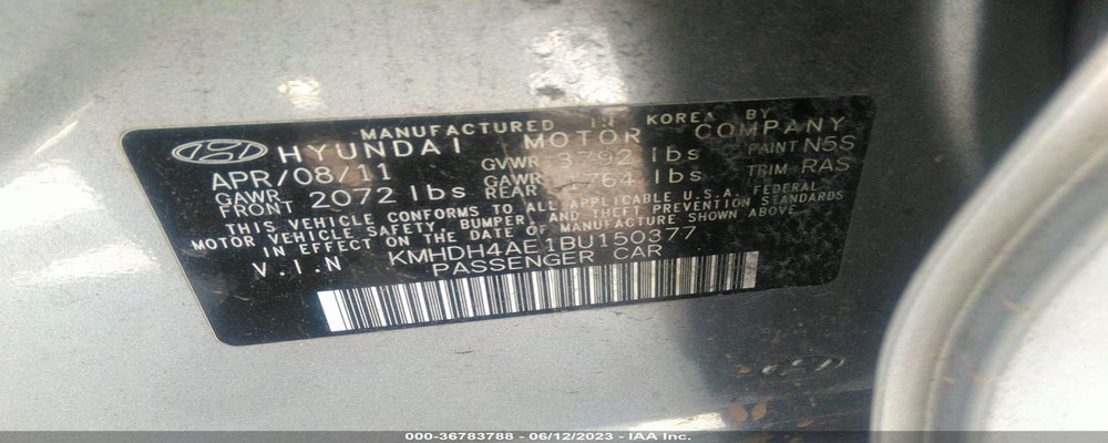 KMHDH4AE1BU150377 2011 HYUNDAI ELANTRA photo no. 9