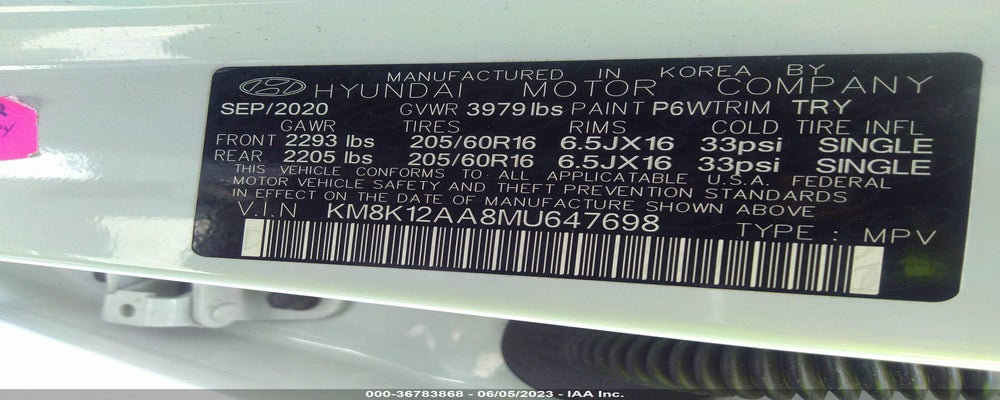 KM8K12AA8MU647698 2021 HYUNDAI KONA photo no. 9