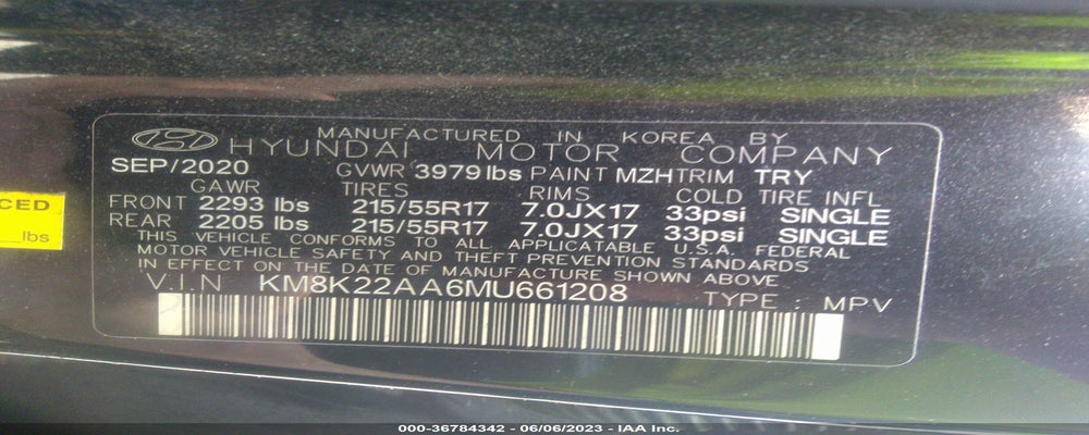 KM8K22AA6MU661208 2021 HYUNDAI KONA photo no. 9