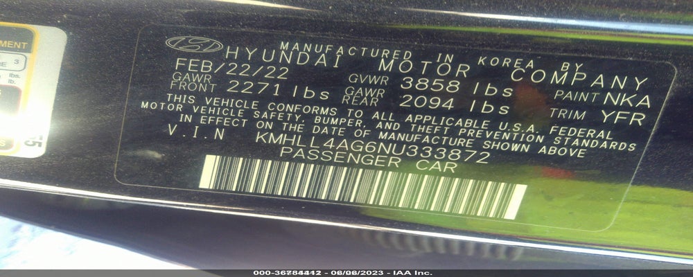 KMHLL4AG6NU333872 2022 HYUNDAI ELANTRA photo no. 9