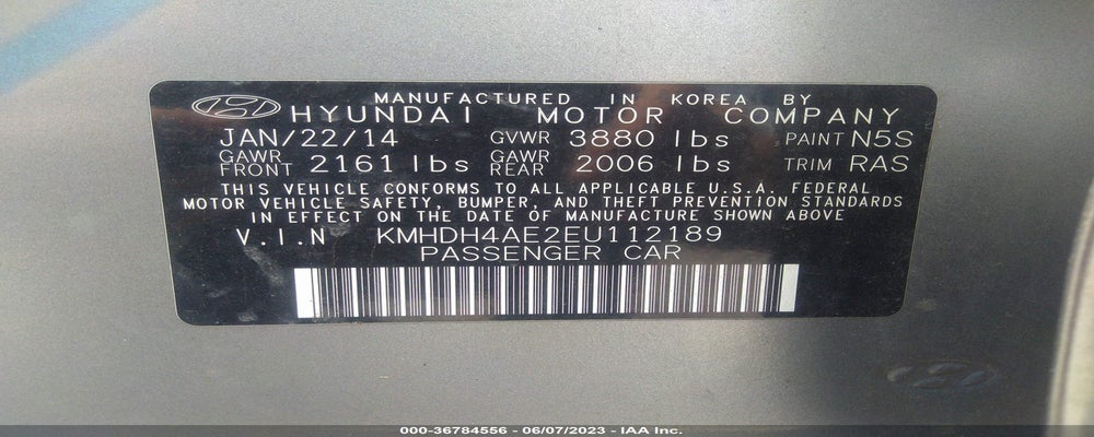 KMHDH4AE2EU112189 2014 HYUNDAI ELANTRA photo no. 9