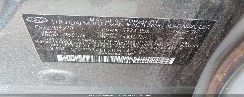 5NPD74LF7KH443885 2019 HYUNDAI ELANTRA photo no. 9