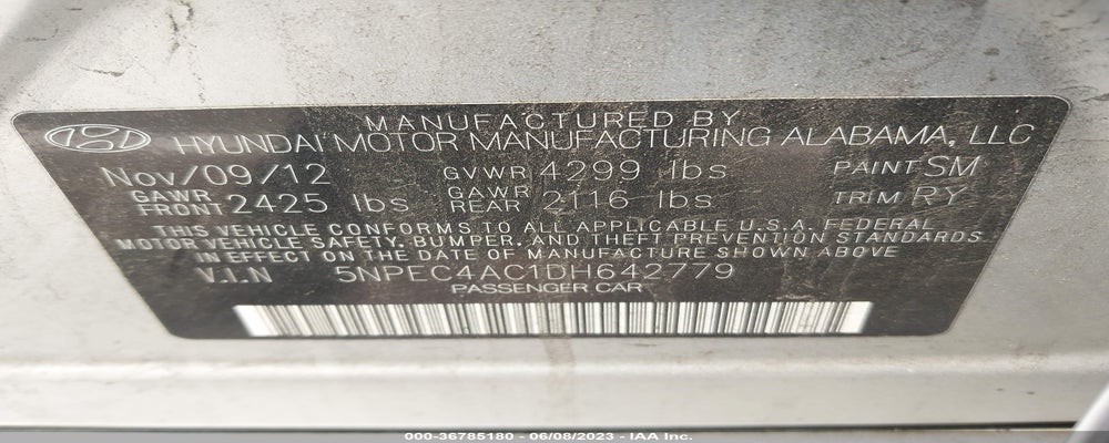 5NPEC4AC1DH642779 2013 HYUNDAI SONATA photo no. 9