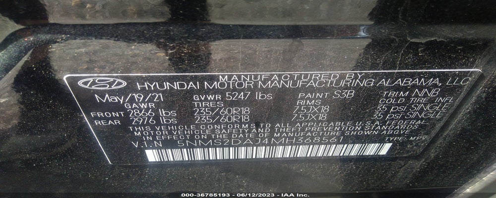 5NMS2DAJ4MH368561 2021 HYUNDAI SANTA FE photo no. 9
