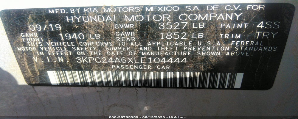 3KPC24A6XLE104444 2020 HYUNDAI ACCENT photo no. 9