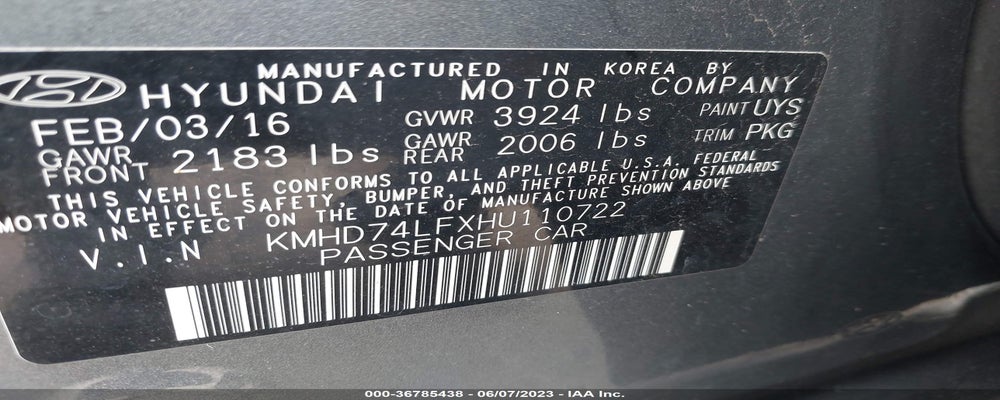 KMHD74LFXHU110722 2017 HYUNDAI ELANTRA photo no. 9