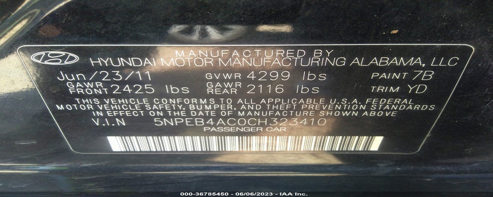 5NPEB4AC0CH323410 2012 HYUNDAI SONATA photo no. 9