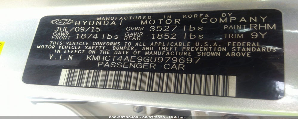 KMHCT4AE9GU979697 2016 HYUNDAI ACCENT photo no. 9