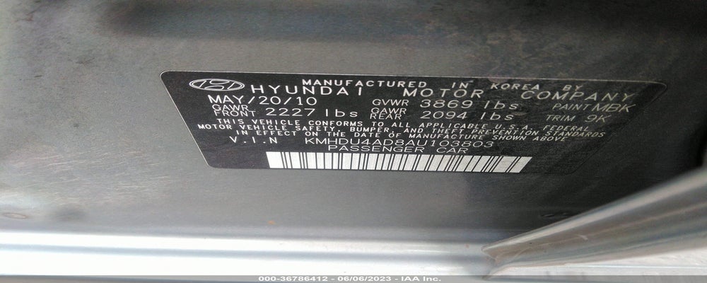 KMHDU4AD8AU103803 2010 HYUNDAI ELANTRA photo no. 9