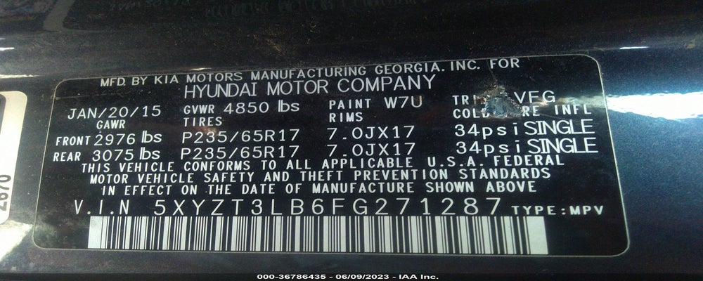 5XYZT3LB6FG271287 2015 HYUNDAI SANTA FE SPORT photo no. 9
