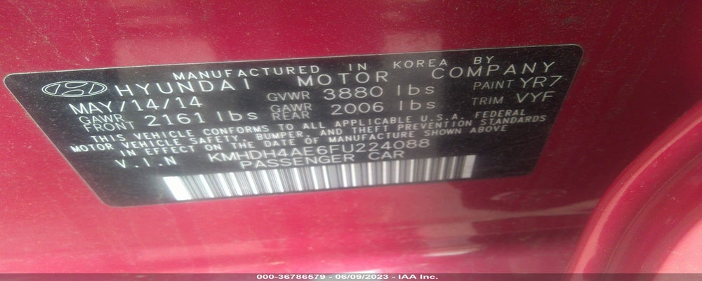 KMHDH4AE6FU224088 2015 HYUNDAI ELANTRA photo no. 9