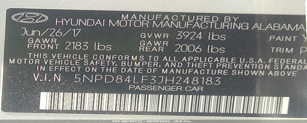 5NPD84LF3JH248183 2018 HYUNDAI ELANTRA photo no. 9