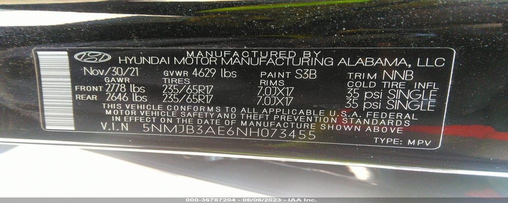 5NMJB3AE6NH073455 2022 HYUNDAI TUCSON photo no. 9