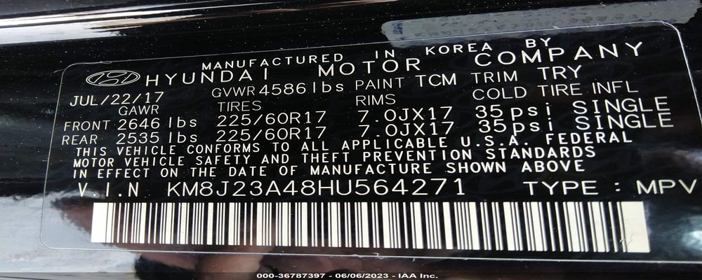 KM8J23A48HU564271 2017 HYUNDAI TUCSON photo no. 9