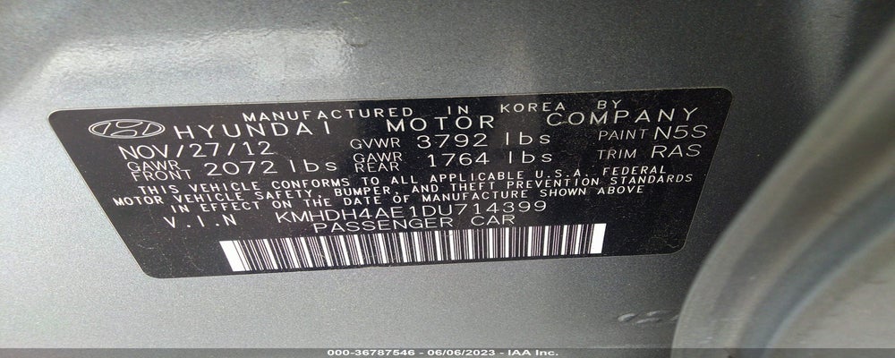 KMHDH4AE1DU714399 2013 HYUNDAI ELANTRA photo no. 9