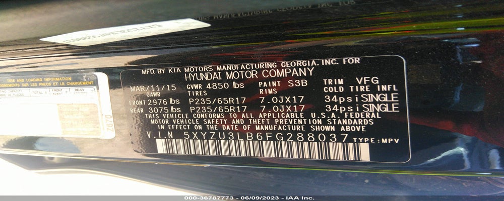 5XYZU3LB6FG288037 2015 HYUNDAI SANTA FE SPORT photo no. 9