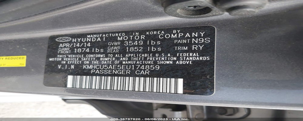 KMHCU5AE5EU174859 2014 HYUNDAI ACCENT photo no. 9