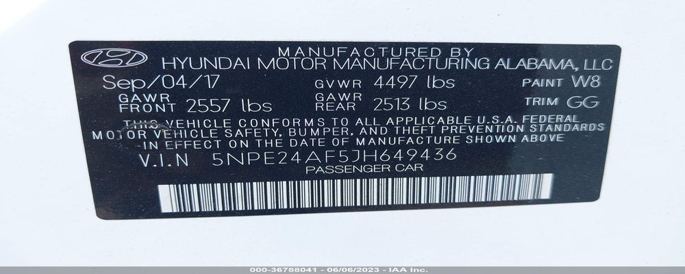 5NPE24AF5JH649436 2018 HYUNDAI SONATA photo no. 9