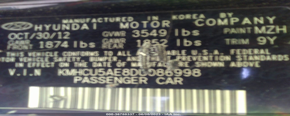 KMHCU5AE8DU086998 2013 HYUNDAI ACCENT photo no. 9