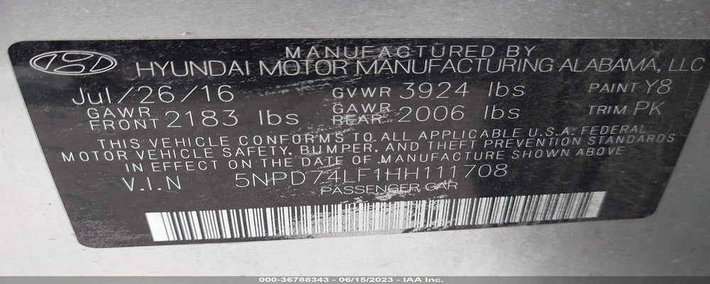 5NPD74LF1HH111708 2017 HYUNDAI ELANTRA photo no. 9