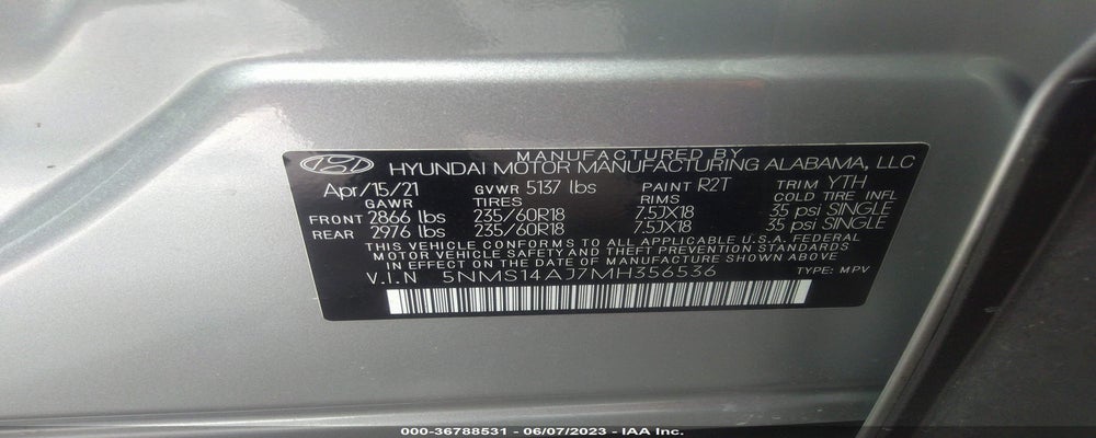 5NMS14AJ7MH356536 2021 HYUNDAI SANTA FE photo no. 9