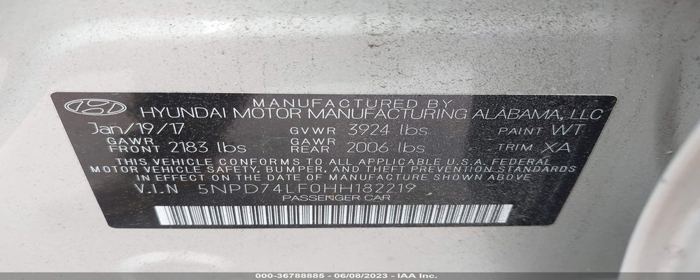 5NPD74LF0HH182219 2017 HYUNDAI ELANTRA photo no. 9