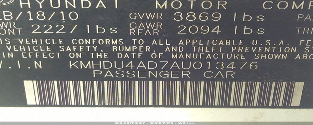 KMHDU4AD7AU013476 2010 HYUNDAI ELANTRA photo no. 9