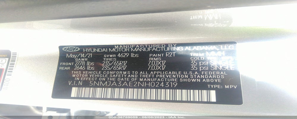 5NMJA3AE2NH024319 2022 HYUNDAI TUCSON photo no. 9
