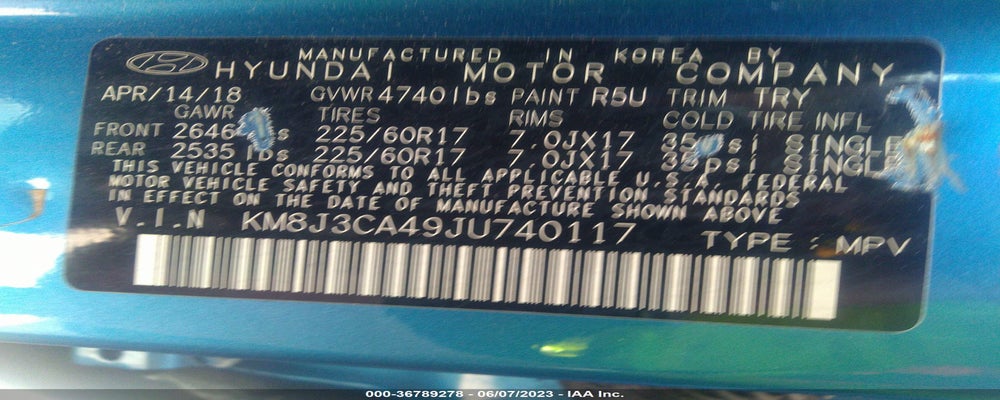 KM8J3CA49JU740117 2018 HYUNDAI TUCSON photo no. 9