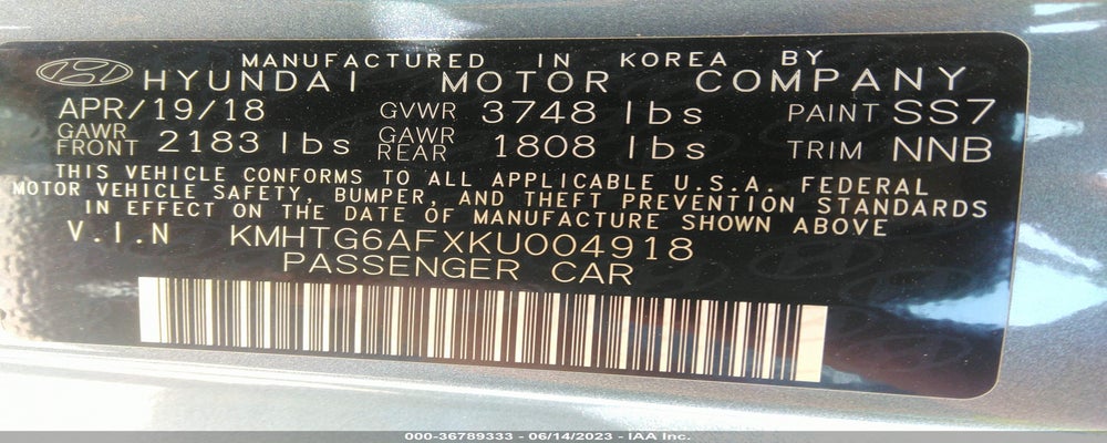 KMHTG6AFXKU004918 2019 HYUNDAI VELOSTER photo no. 9