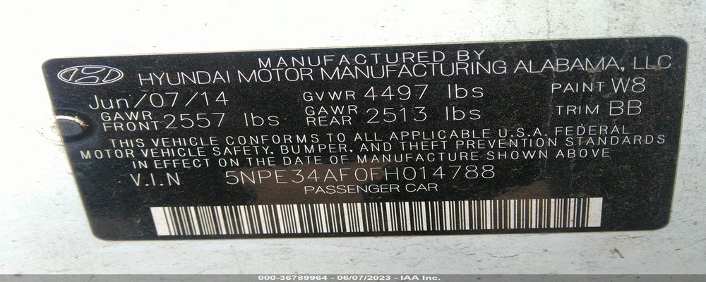 5NPE34AF0FH014788 2015 HYUNDAI SONATA photo no. 9