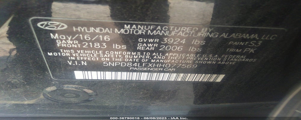 5NPD84LFXHH077569 2017 HYUNDAI ELANTRA photo no. 9