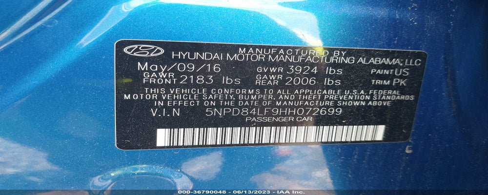5NPD84LF9HH072699 2017 HYUNDAI ELANTRA photo no. 9